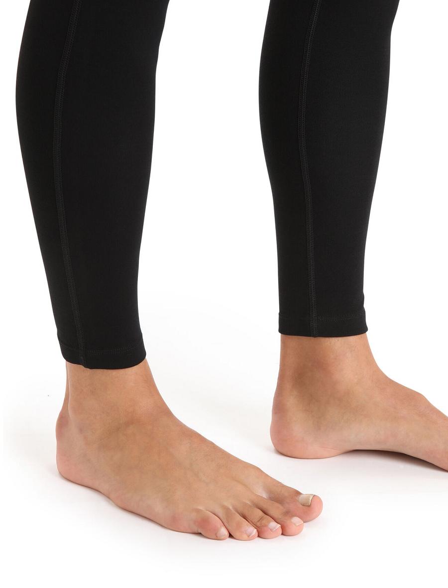 Men's Icebreaker 15.5 Merino Thermal Leggings Base Layers Black | CA 1593OKIR